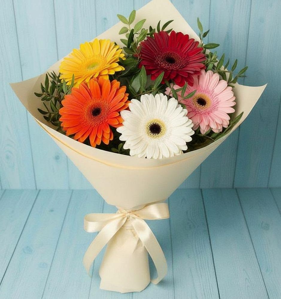 Букет цветов из: Герберы в Реутов