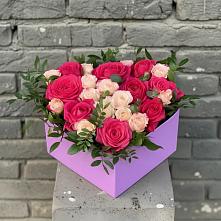 Цветочная композиция из Розы в коробке #REPLACE_PRED# Реутов