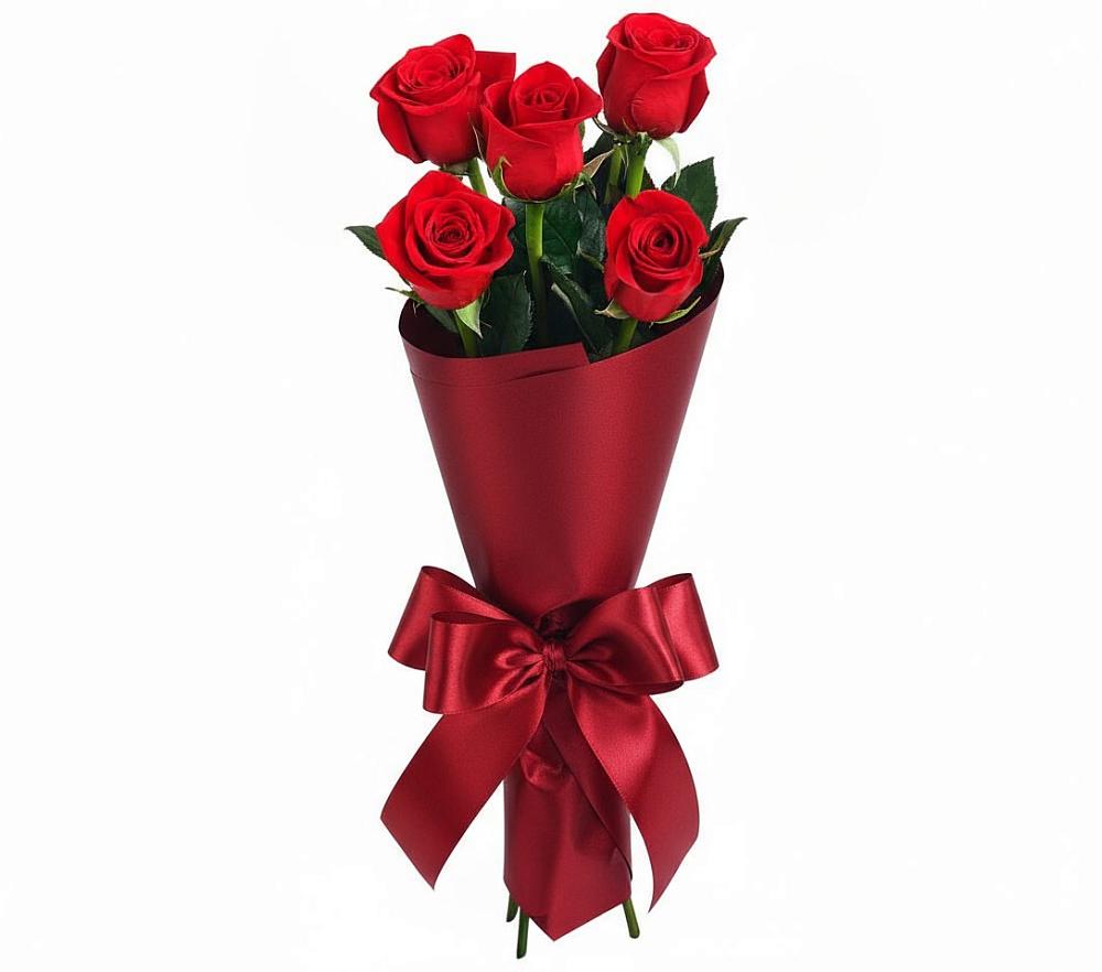 Букет 5 Красных роз Эдлесс Лав в Реутов