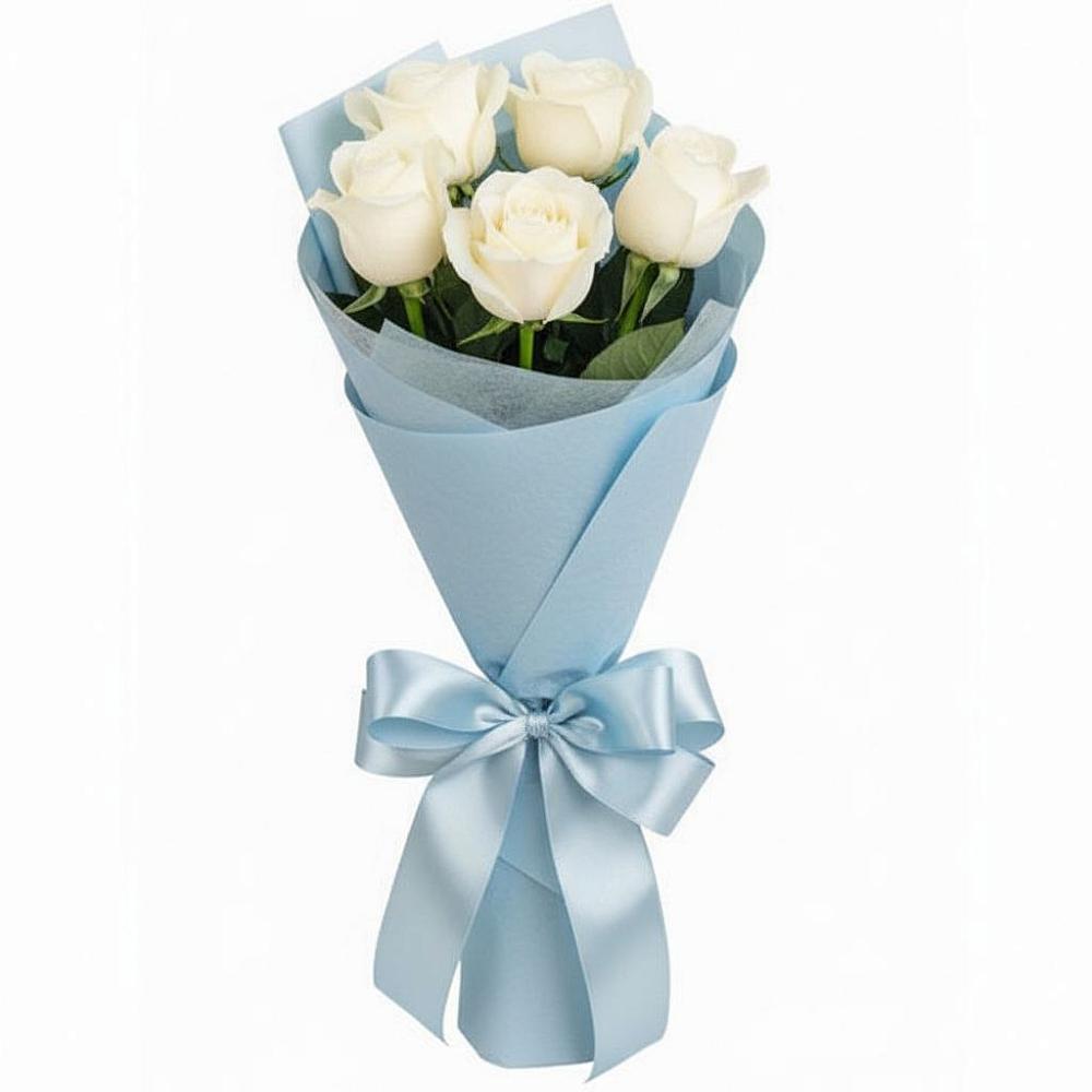 Букет 5 Белых роз Проуд в Реутов