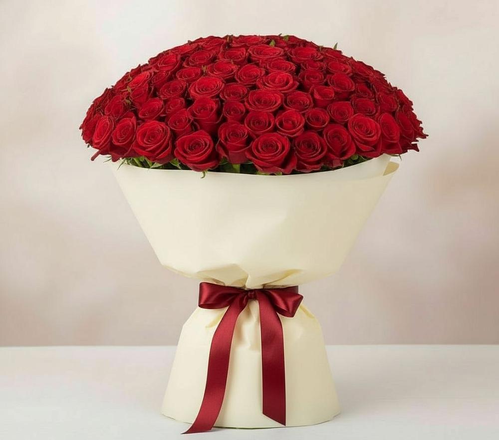 Букет 101 Красная роза Милано в Реутов