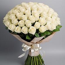 Букет 101 беля роза Белоснежка в Реутов