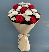 Букет цветов из:  Розы и Хризантемы в Реутов