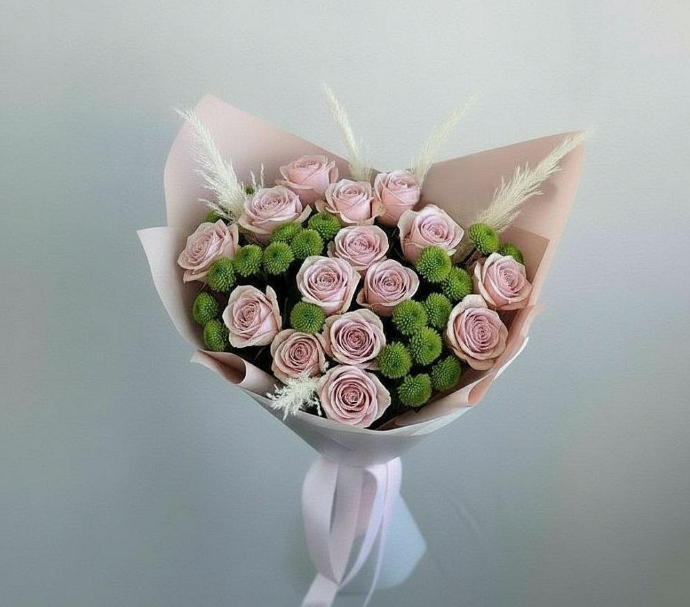 Букет цветов из: Розы и Хризантемы в Реутов