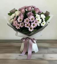 Букет цветов из:  Хризантемы и Розы в Реутов