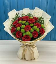 Букет цветов из:  Розы и Хризантемы в Реутов